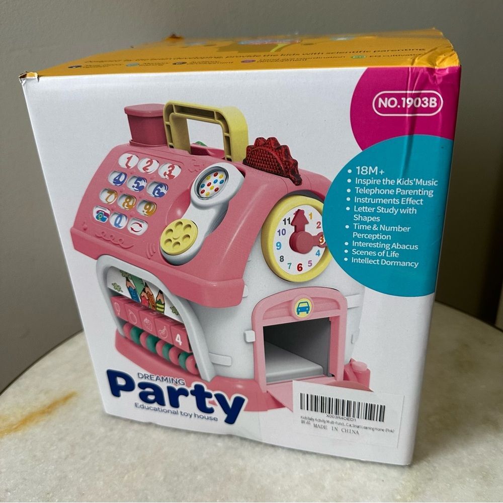 Dreaming Party Educational Pink Toy House ABC Piano and Numbers, Phone, Toy Car